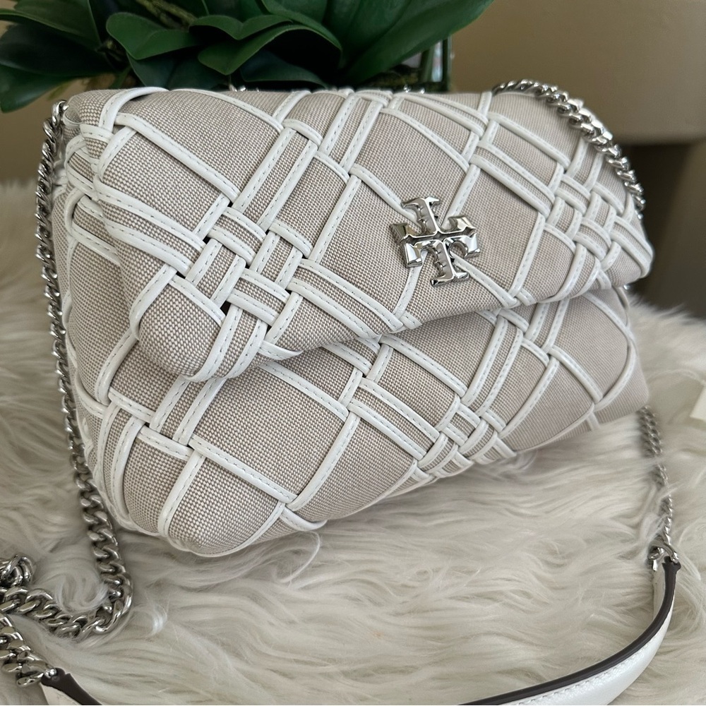 Tory Burch Kira Small Woven Canvas Convertible Shoulder Bag - Picture 10 of 17